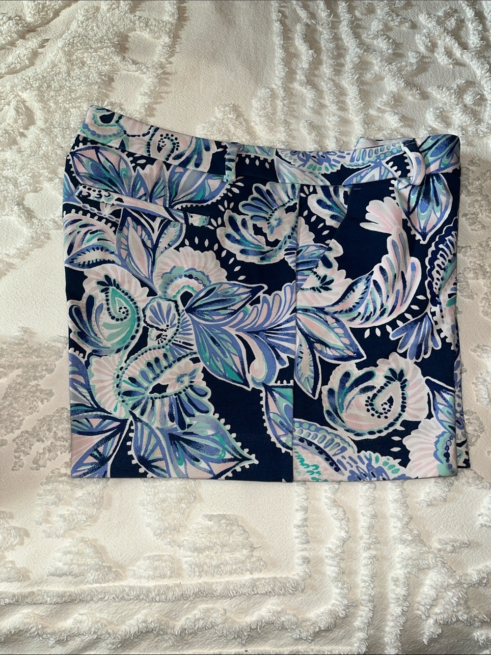 Lilly Pulitzer Navy Floral Print Women's Shorts - Blue, Light Pink, Mint